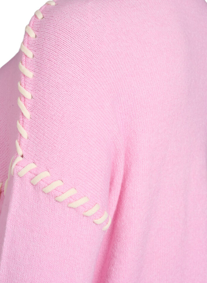 Pullover mit Ziernähten, Pink, Packshot image number 3