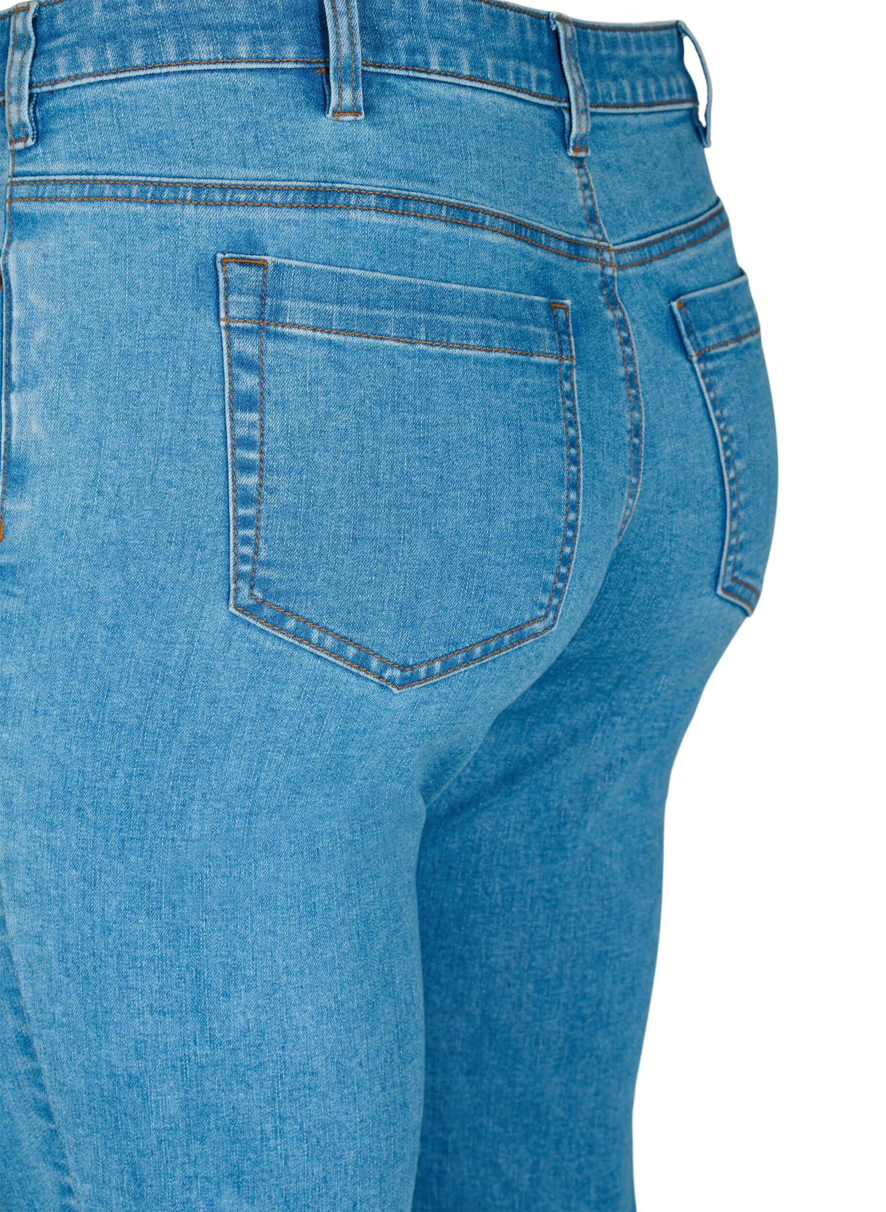 Zizzi Schmal geschnittene Emily Jeans mit Perlen, Light Blue, Packshot image number 4