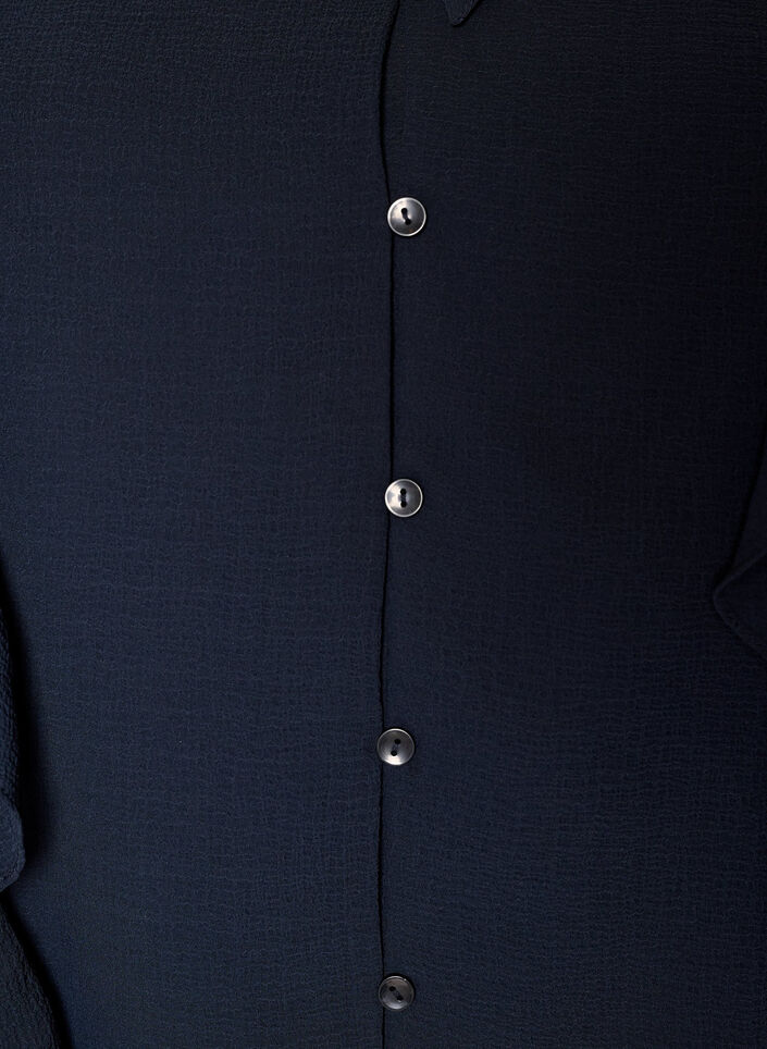 Transparente Bluse mit R&uuml;schen und Bindeband, Blau, Packshot image number 2