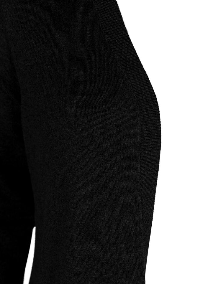 Long cardigan tricot&eacute; dans un m&eacute;lange de viscose, Noir, Packshot image number 2