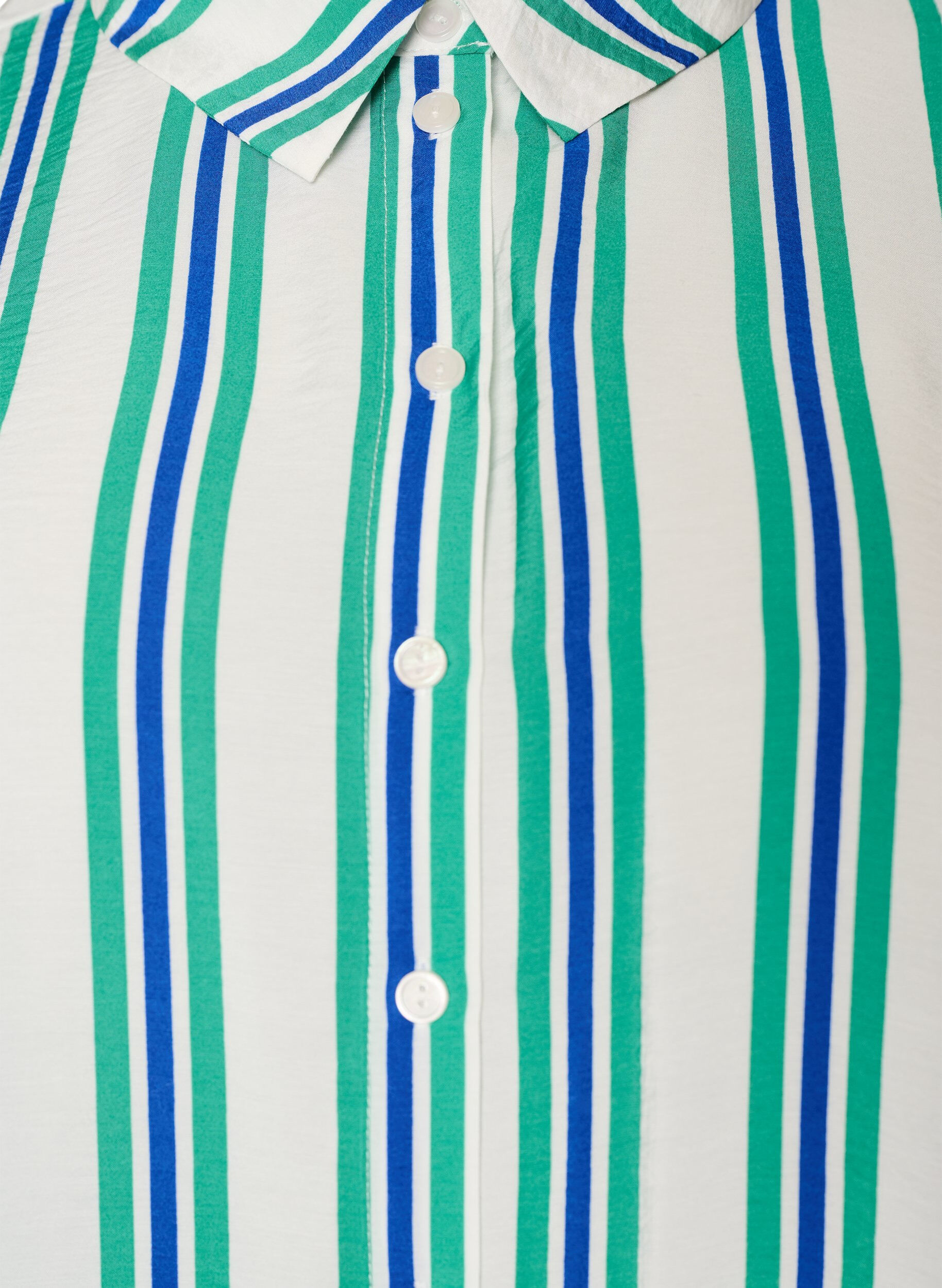 ZizziGestreifte Bluse aus Viskose mit kurzen &Auml;rmeln, Vanille, Packshot image number 2