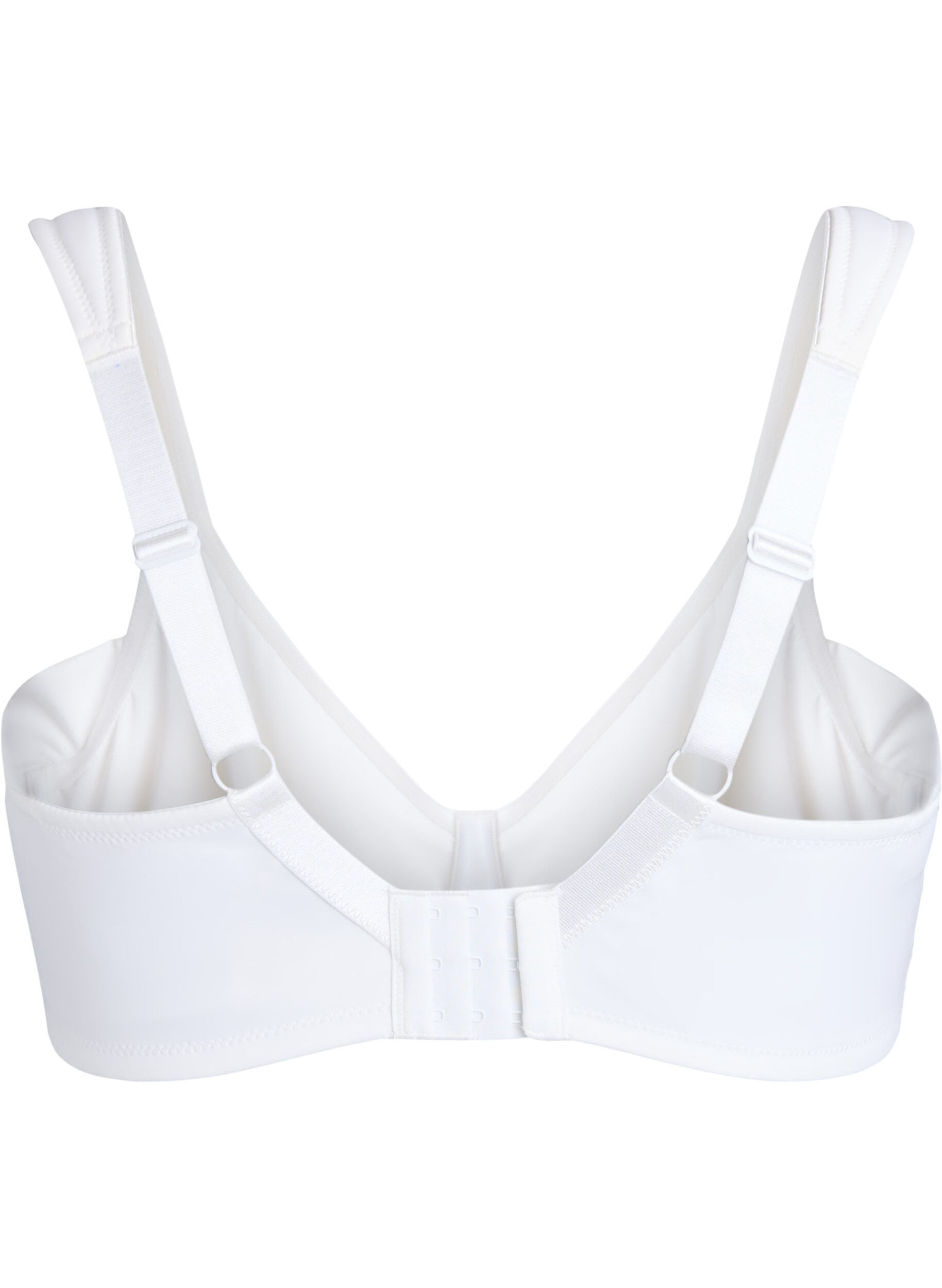 ZizziSoutien-gorge confort avec superposition en dentelle et bonnets moul&eacute;s, Blanc, Packshot image number 1