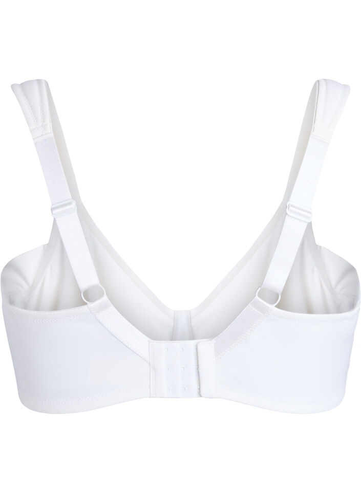 Soutien-gorge confort avec superposition en dentelle et bonnets moul&eacute;s, Blanc, Packshot image number 1