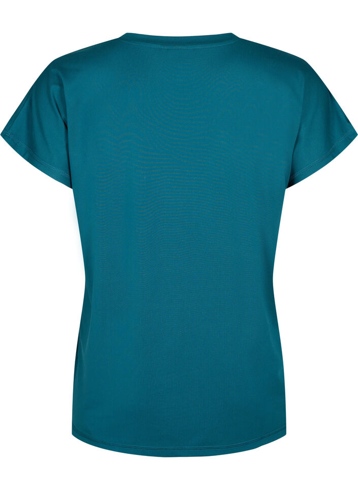 Lockeres Trainings-T-Shirt mit V-Ausschnitt, Gr&uuml;n, Packshot image number 1