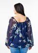 Chemisier en mousseline avec imprim&eacute; floral et manches longues, Bleu, Model image number 2