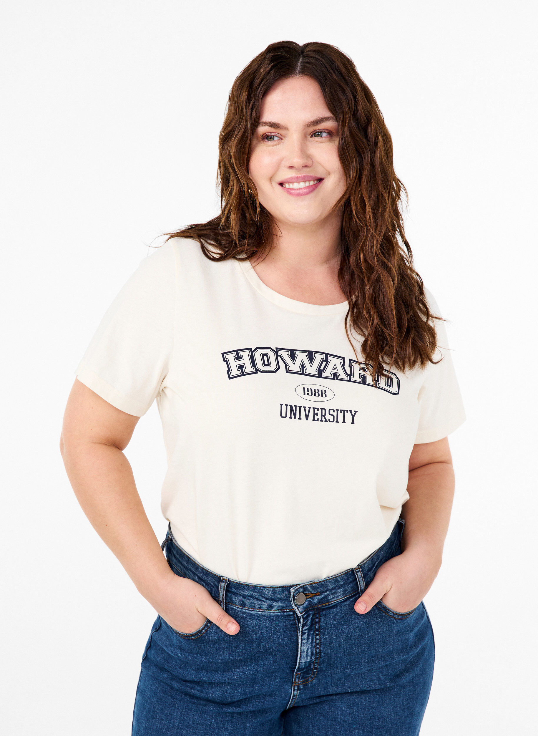 T-Shirt aus Baumwolle mit Textmotiv, Antique W. W. Howard, Model