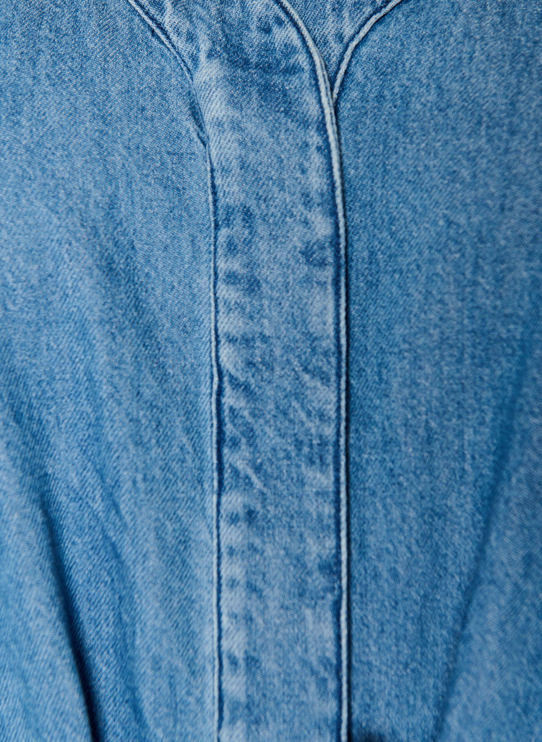 ZizziRobe en jean avec col en V et ceinture &agrave; nouer, Bleu Clair, Packshot image number 2