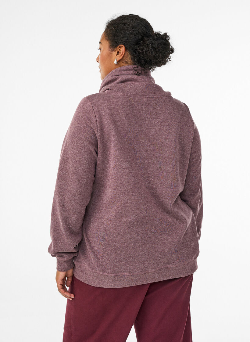 Sweatshirt mit Stehkragen und Taschen, Rot, Model image number 2