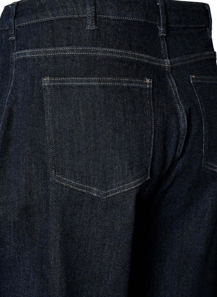 Jean taille haute coupe Barrel, Bleu, Packshot image number 3