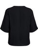 Bluse mit V-Ausschnitt und 3/4-&Auml;rmeln, Schwarz, Packshot image number 1