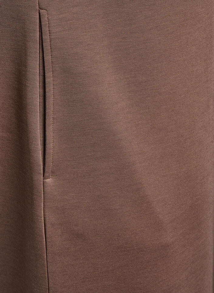 Robe sweat à manches courtes en mélange de modal, Marron, Packshot image number 3