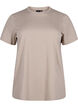 T-shirt basique en coton &agrave; col rond, Beige, Packshot image number 0