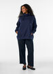 Sweat &agrave; col montant et poches, Bleu, Model image number 1