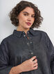 Denimbluse mit Glitzerfaden und 3/4-&Auml;rmeln, Grau, Model image number 3