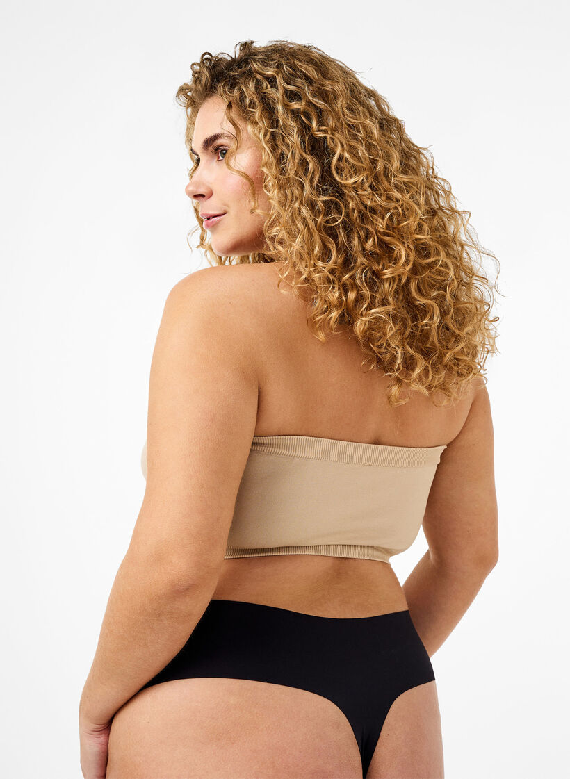 Soutien-gorge bandeau, Beige, Model image number 2