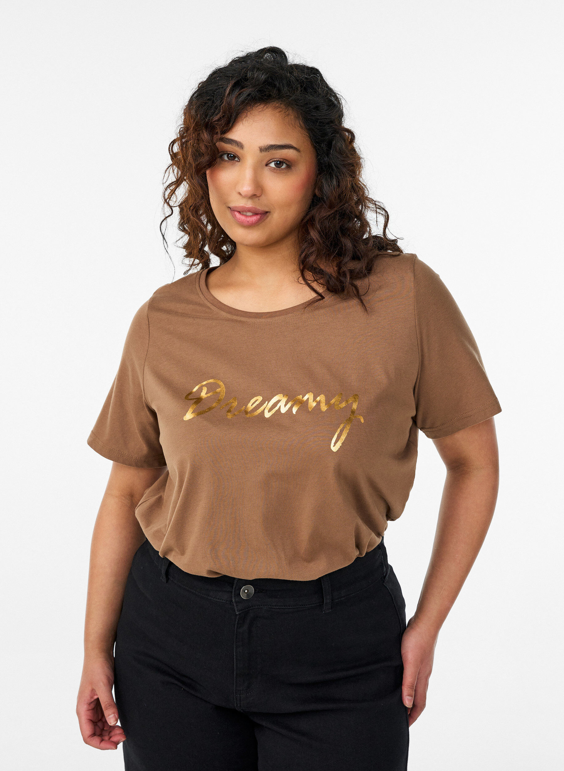 ZizziT-Shirt mit Print, Braun, Model image number 0