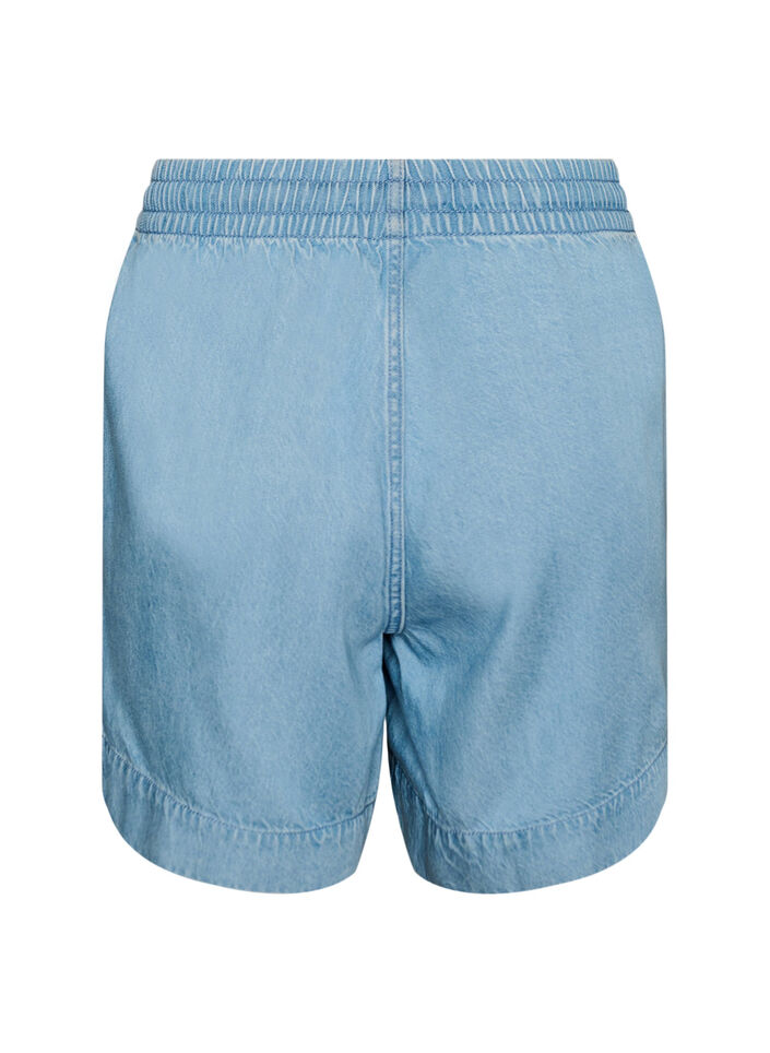 Shorts in Jeans-Optik mit elastischem Bund und Kordelzug, Blau, Packshot image number 1