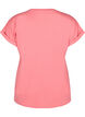 T-shirt &agrave; manches courtes en m&eacute;lange de coton, Rose, Packshot image number 1