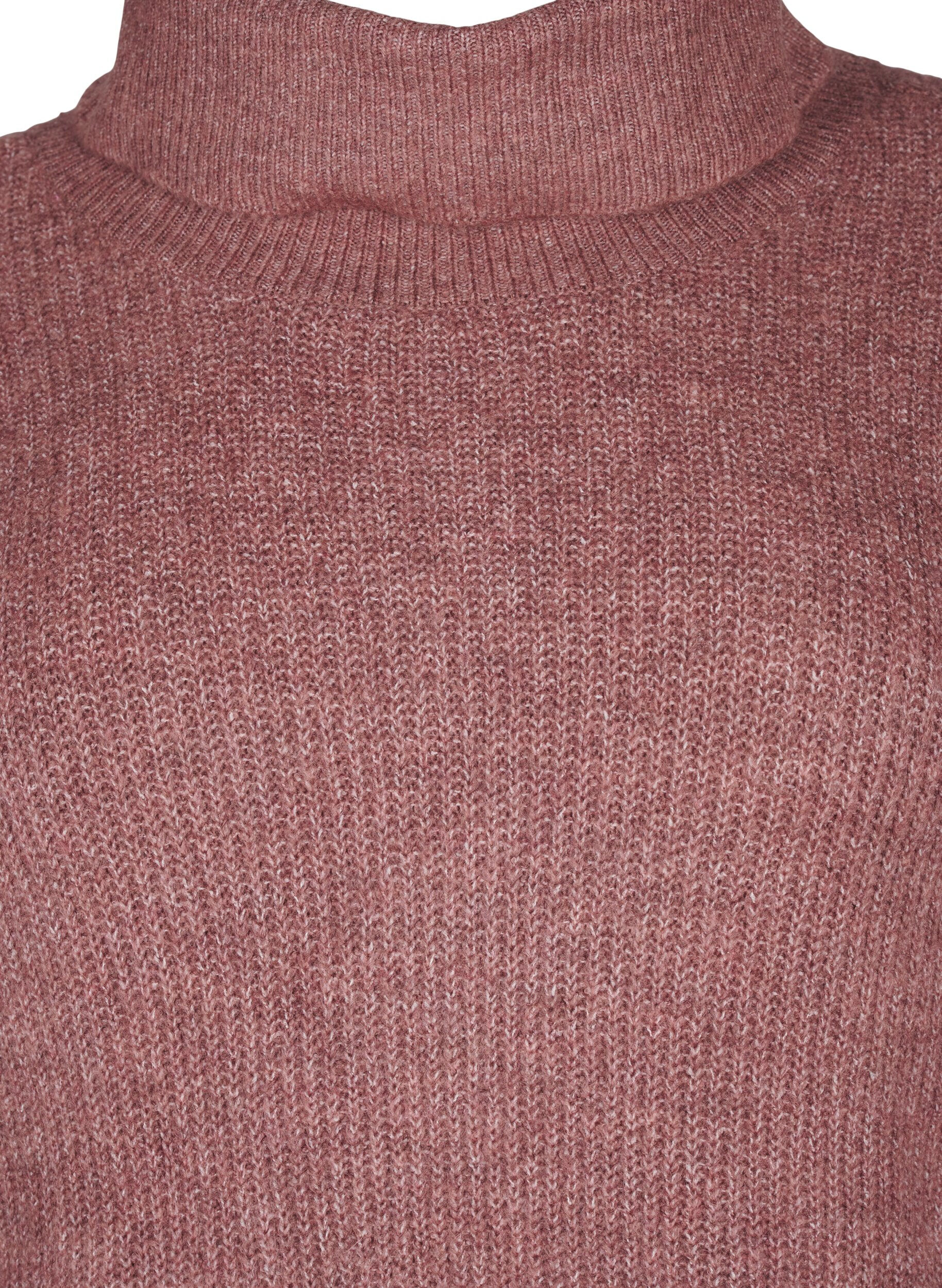 Zizzi FLASH - Strickkleid mit Rollkragen, Rot, Packshot image number 2