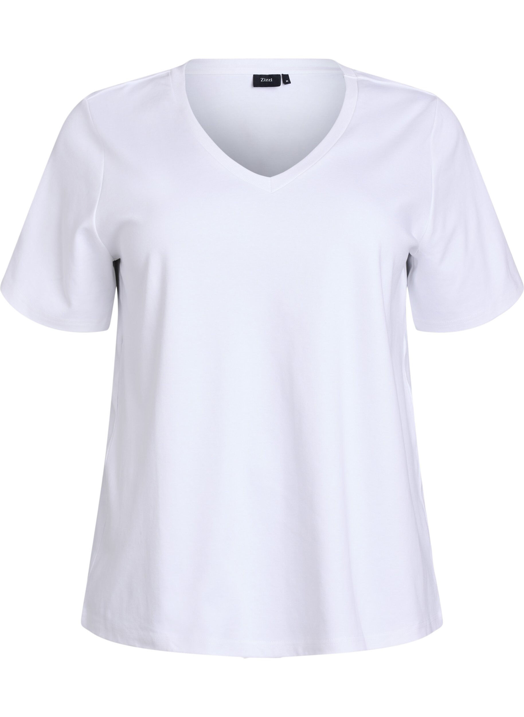 Basic-T-Shirt mit V-Ausschnitt aus Bio-Baumwolle