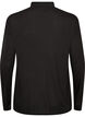 Blouse &agrave; col montant en jersey de viscose, Noir, Packshot image number 1