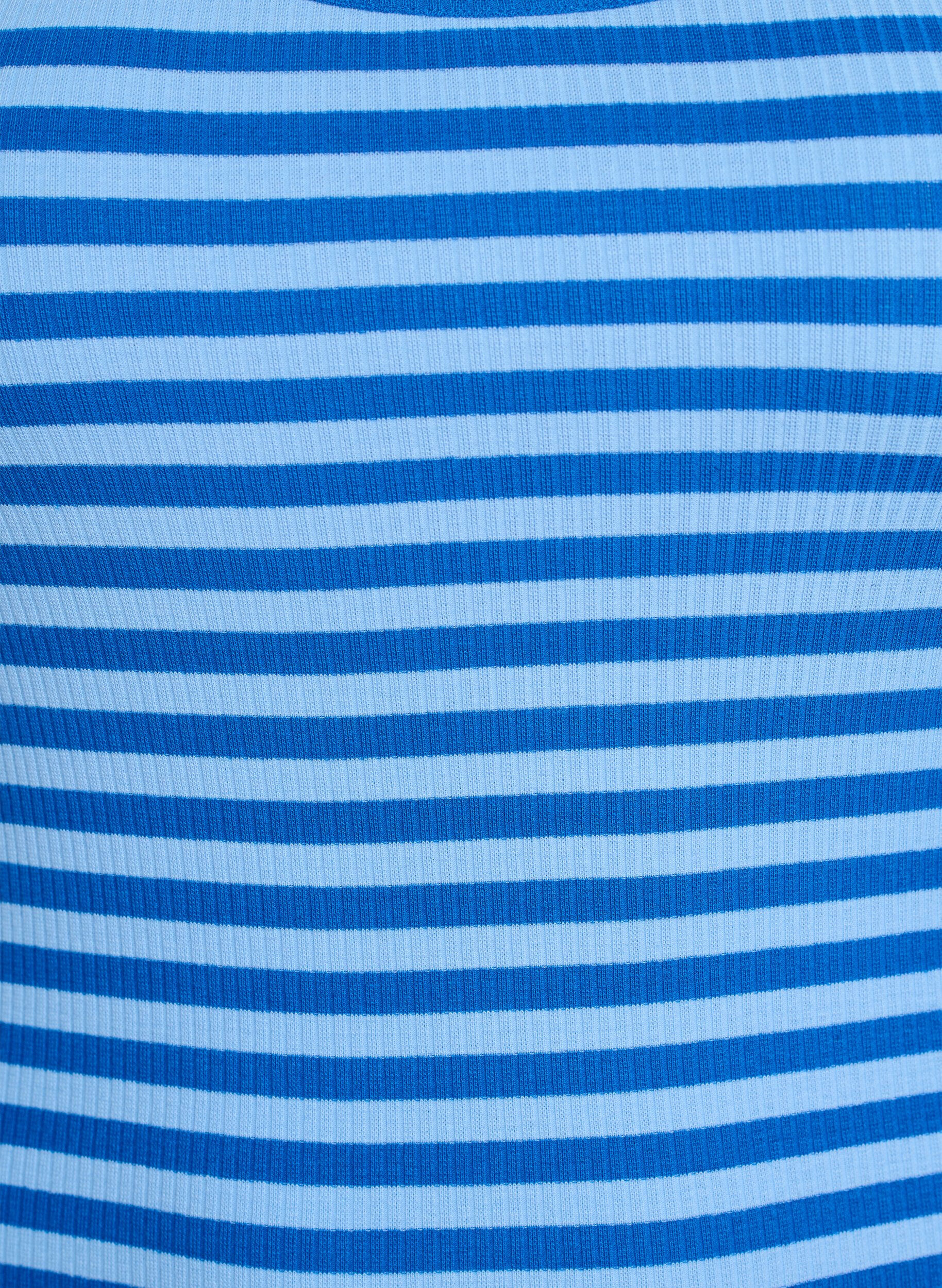 ZizziGestreiftes Tanktop mit Rippenstruktur, Blau, Packshot image number 2