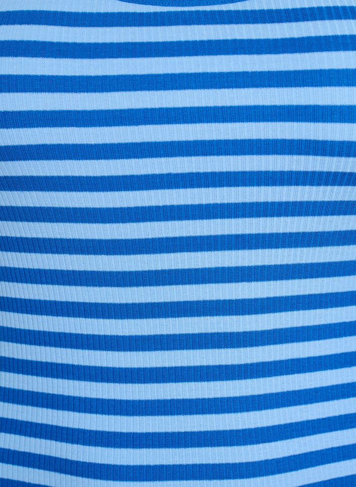 Gestreiftes Tanktop mit Rippenstruktur, Blau, Packshot image number 2