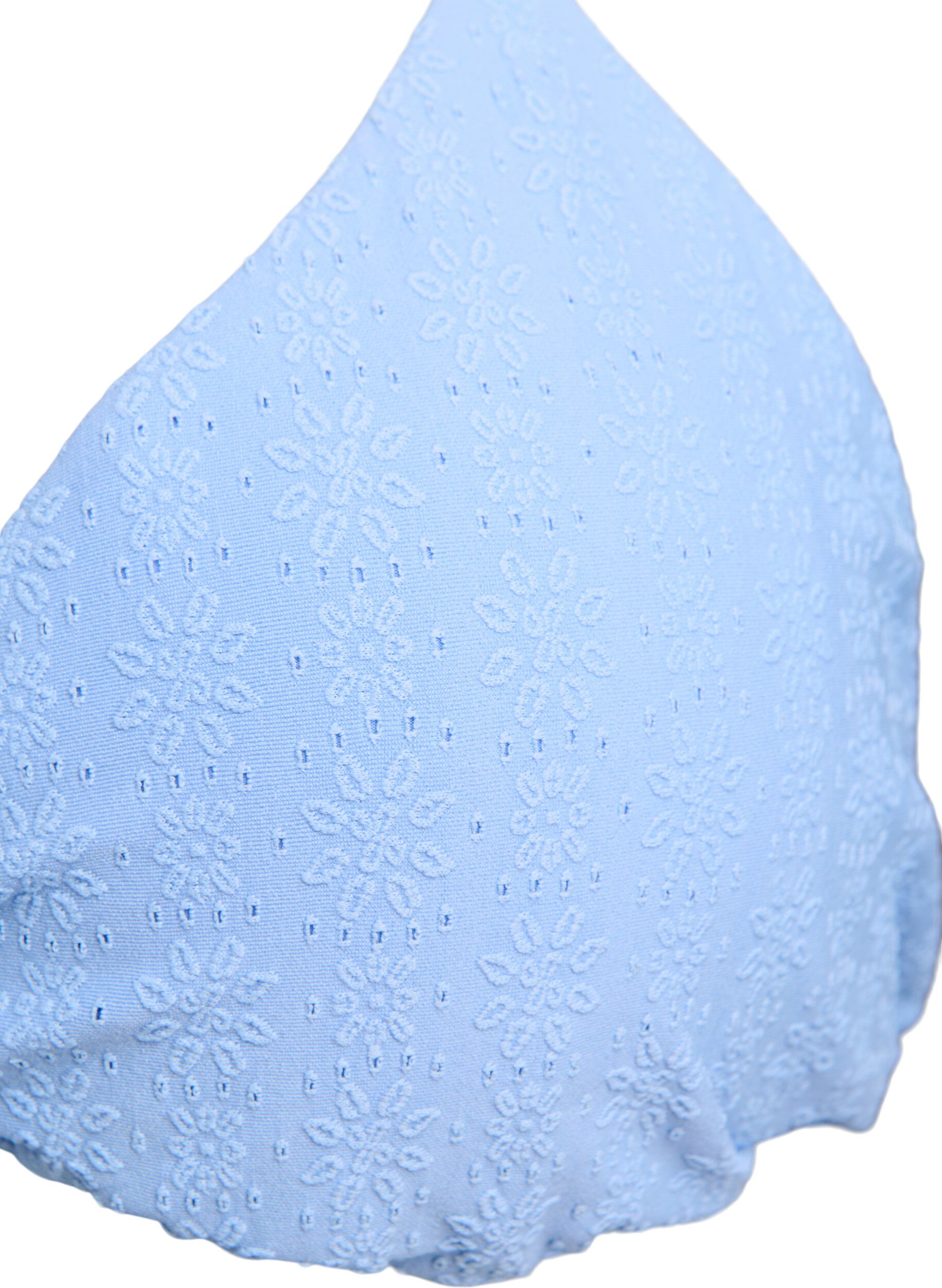 Zizzi Haut de bikini triangle avec motif textur&eacute;, Bleu, Packshot image number 2