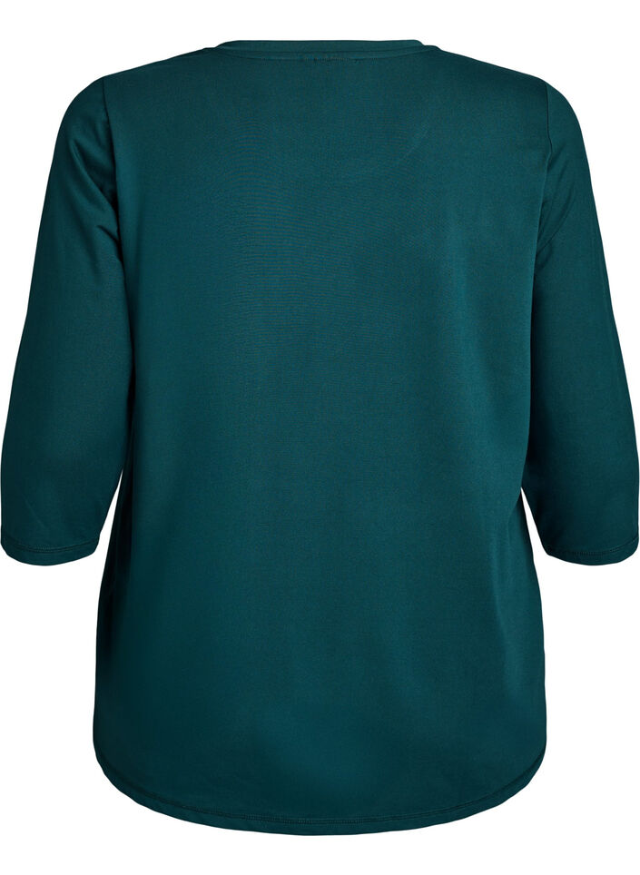Haut de sport &agrave; manches 3/4, Vert fonc&eacute;, Packshot image number 1