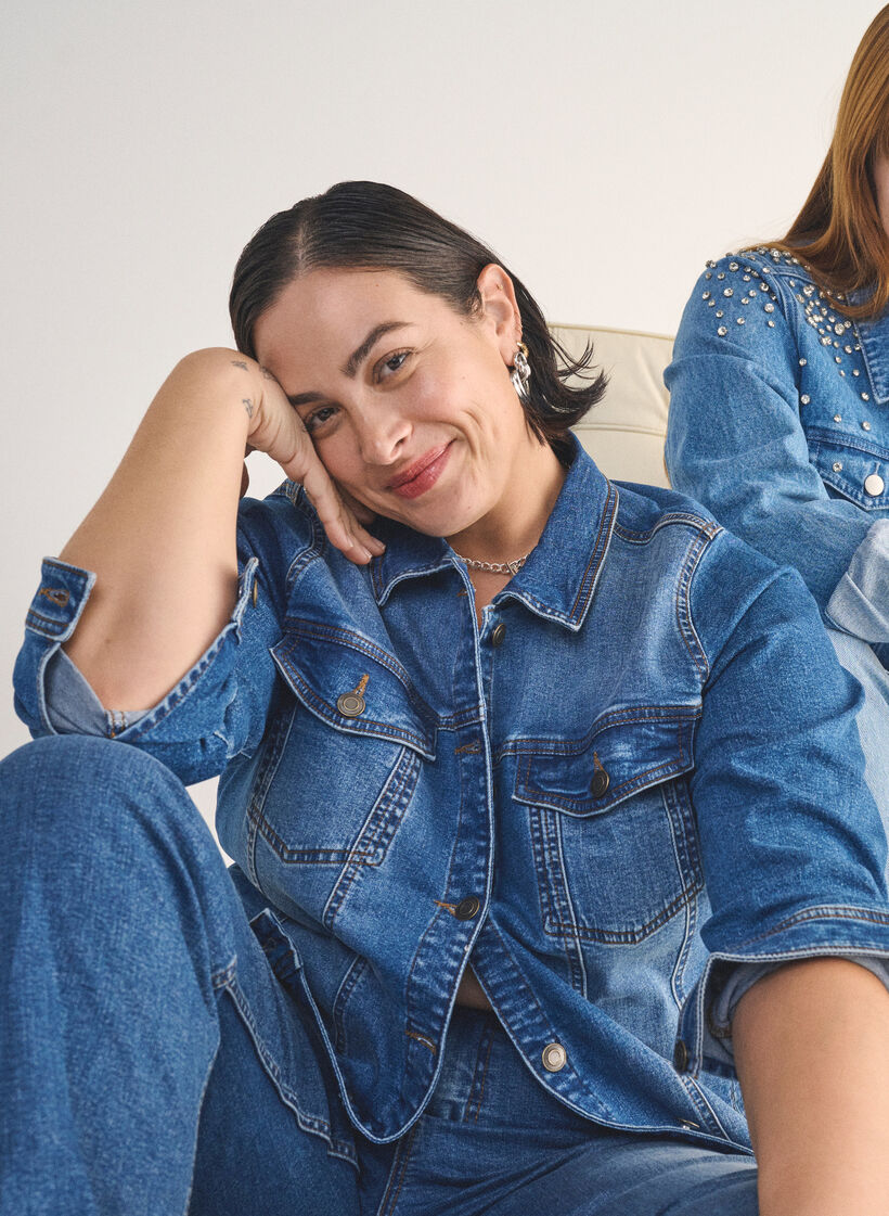 Veste en jean avec une coupe classique, Bleu Clair, Image image number 0