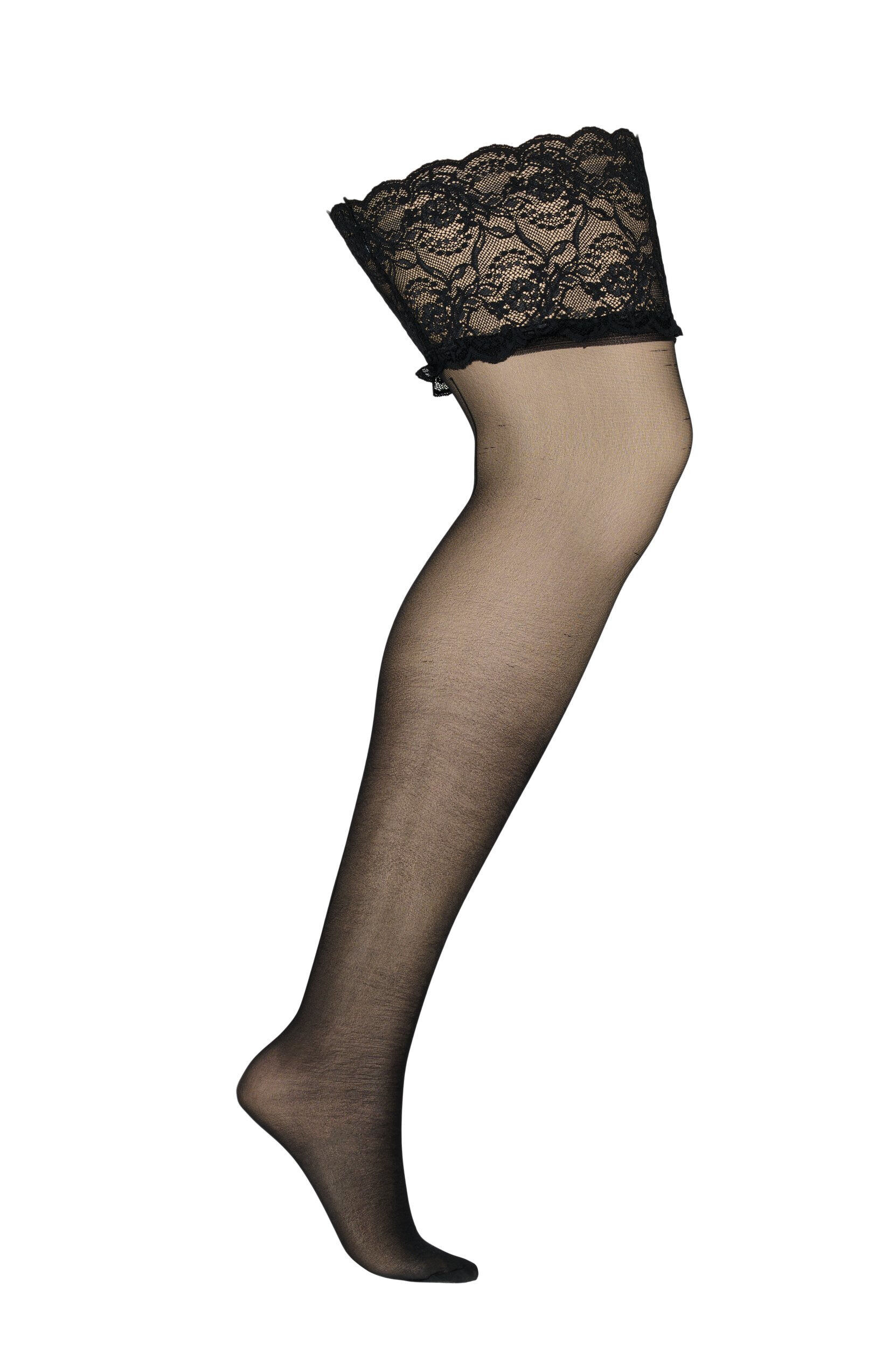ZizziHalterlose Str&uuml;mpfe in 20 Denier, Schwarz, Packshot image number 1