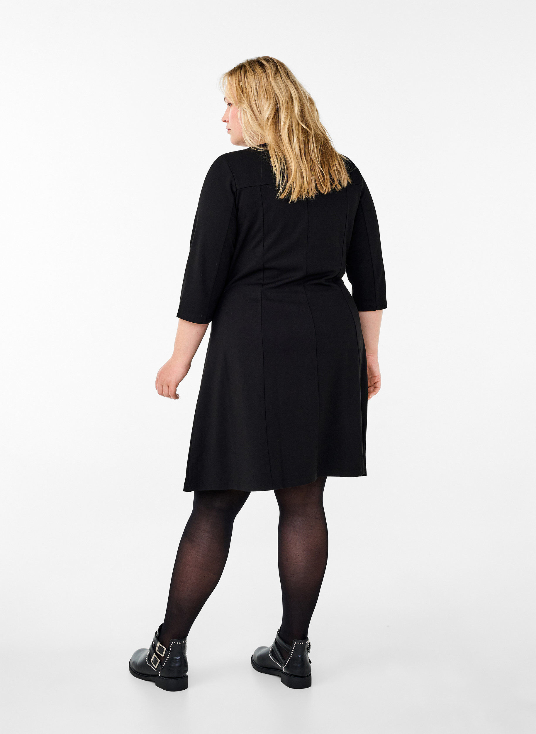ZizziRobe &eacute;vas&eacute;e manches 3/4, Noir, Model image number 2
