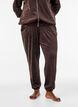 Lockere Hose aus Velours, Braun, Model image number 3