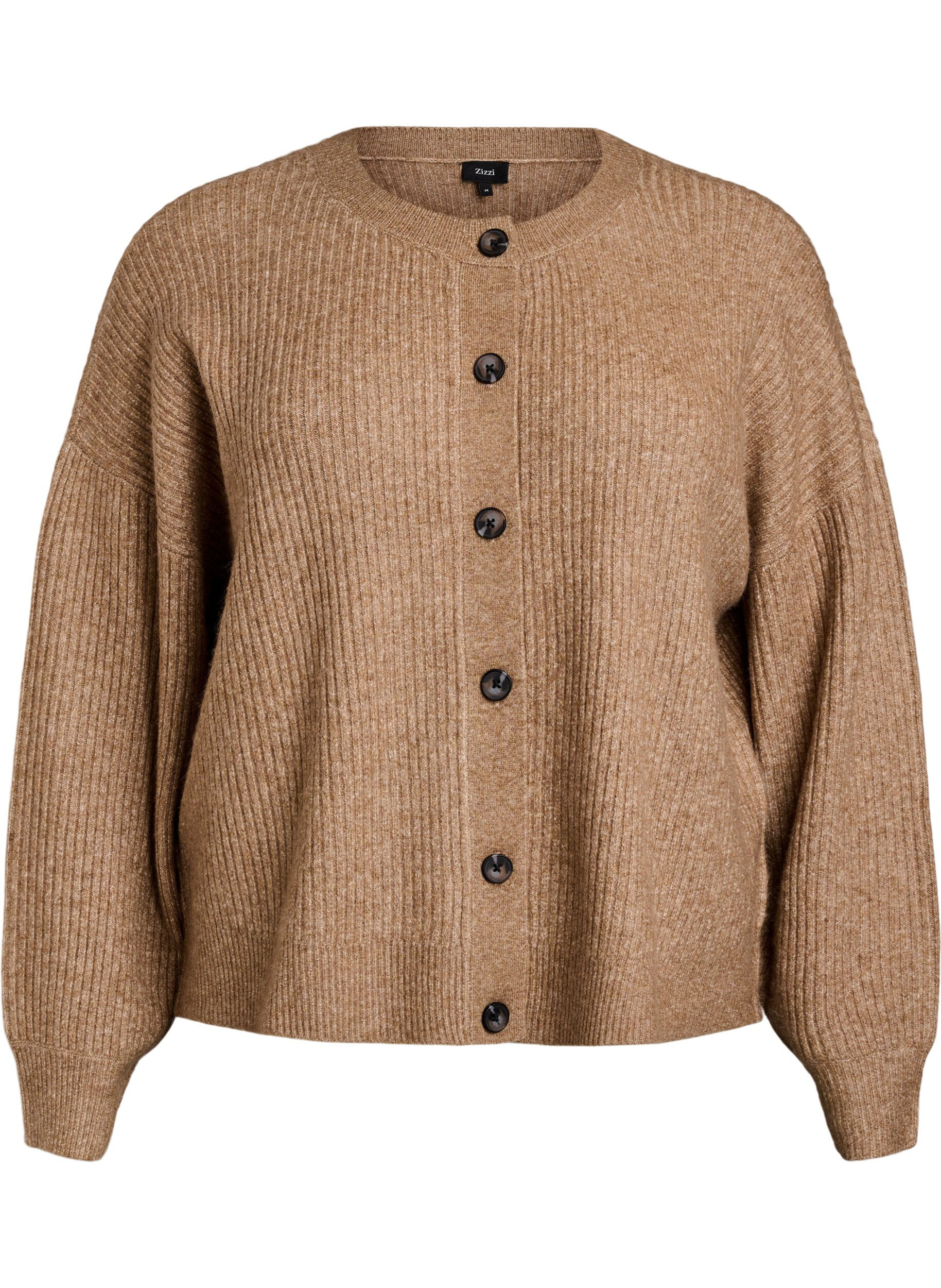 Rippenstrick Strickjacke mit Kn&ouml;pfen