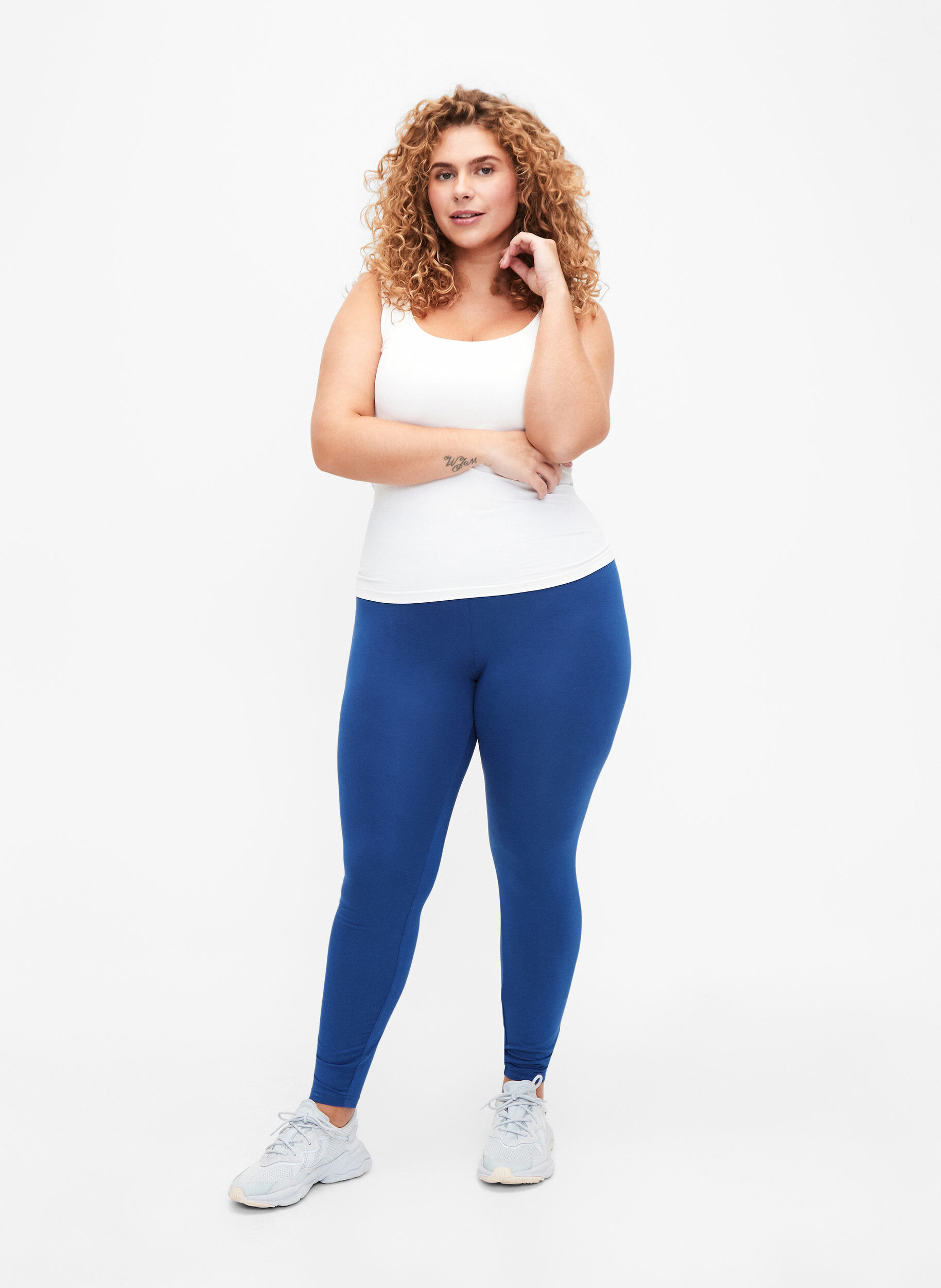 Zizzi Leggings basiques en viscose, Bleu, Model image number 1
