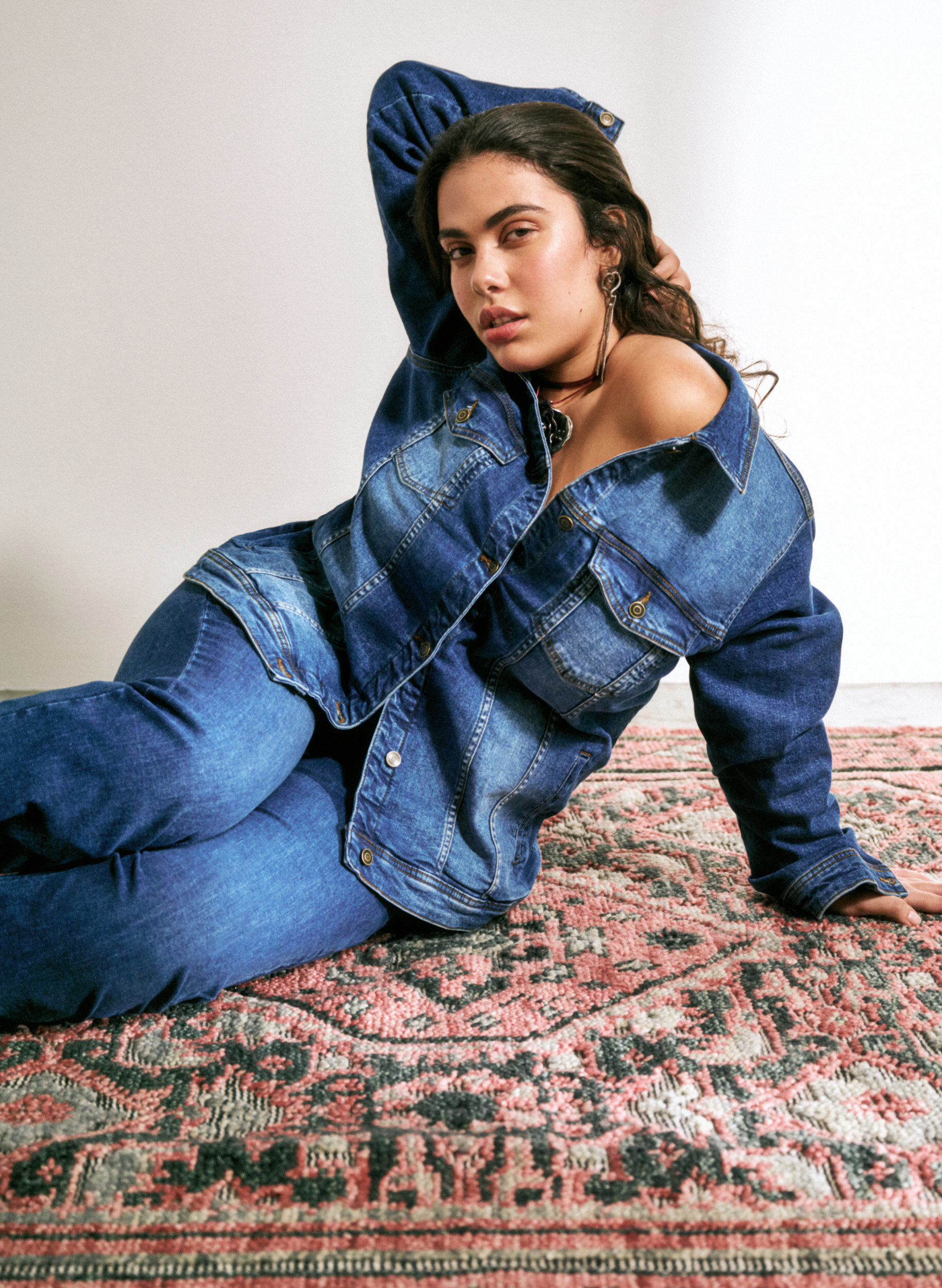 Zizzi Veste courte en jean en coton, Blue denim, Image image number 0