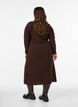 Robe midi avec une texture ondul&eacute;e et des manches longues, Marron, Model image number 2