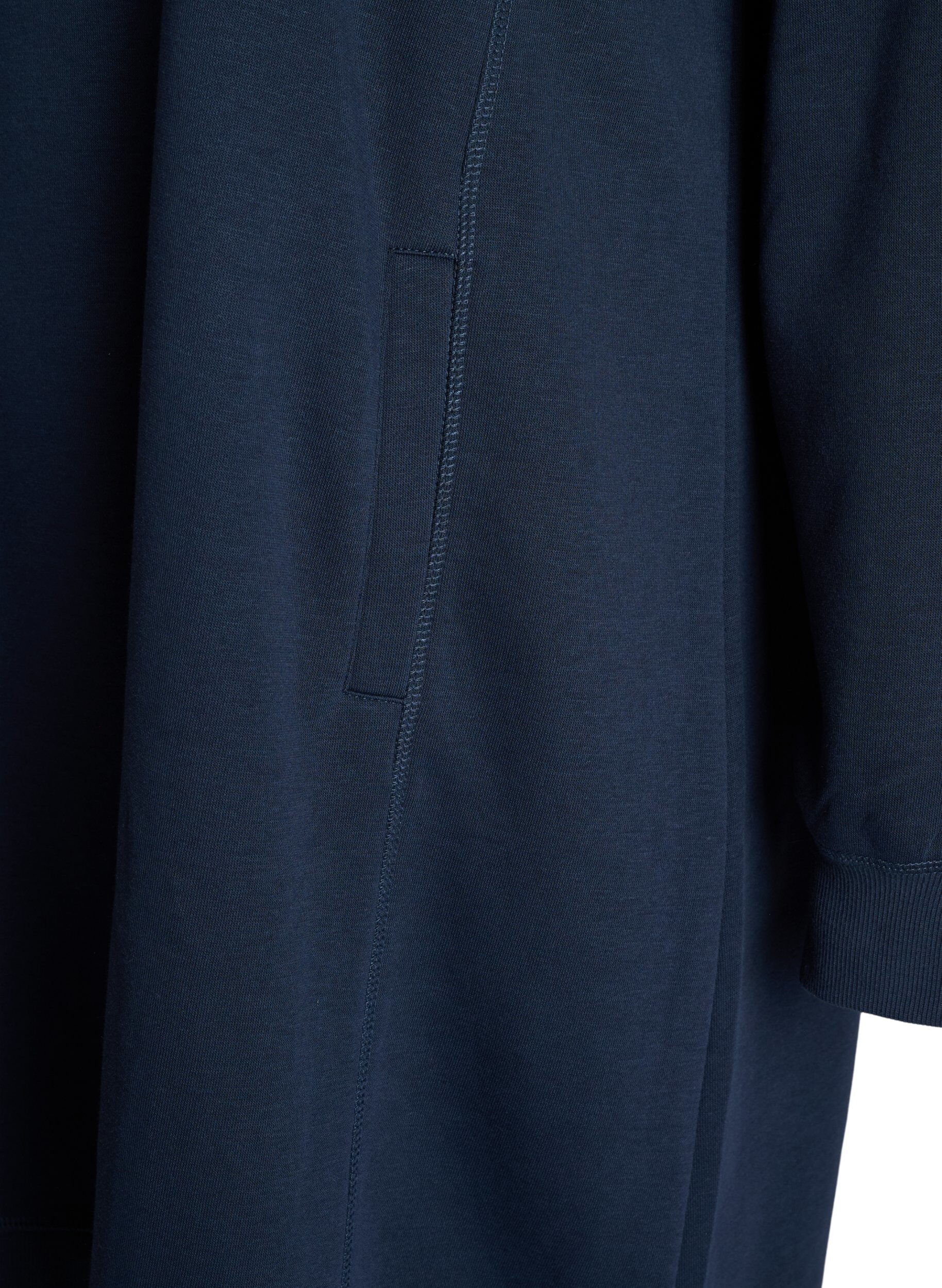 ZizziRobe sweat-shirt courte &agrave; col montant et poches, Bleu, Packshot image number 3