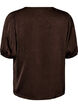Blouse en satin avec n&oelig;uds et manches au coude, Marron, Packshot image number 1