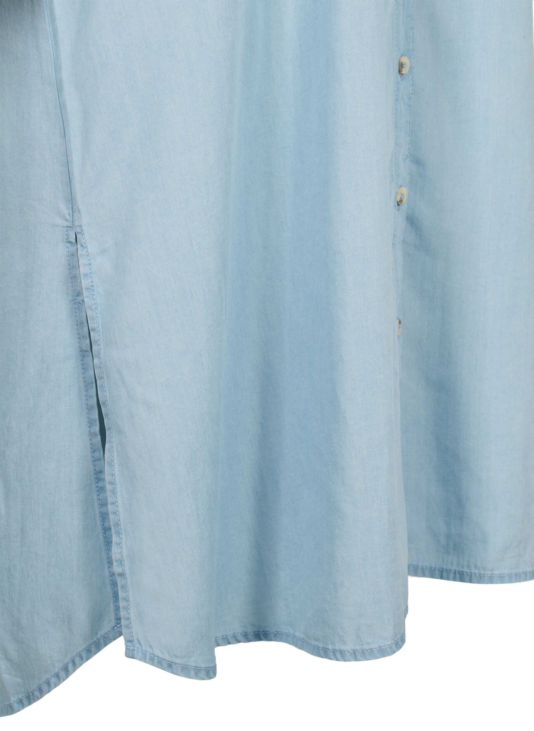 Zizzi Robes &agrave; manches courtes en lyocell (TENCEL&trade;), Light blue denim, Packshot image number 3