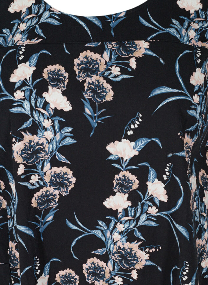 Robe en coton imprim&eacute; &agrave; manches courtes, Bleu, Packshot image number 2