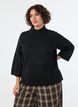 Strickbluse aus einer Viskosemischung mit Rollkragen, Schwarz, Model image number 0