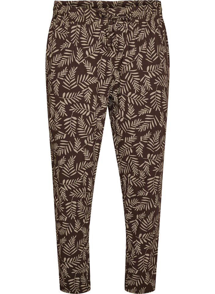 Pantalon de pyjama en coton avec imprim&eacute;, Marron, Packshot image number 0