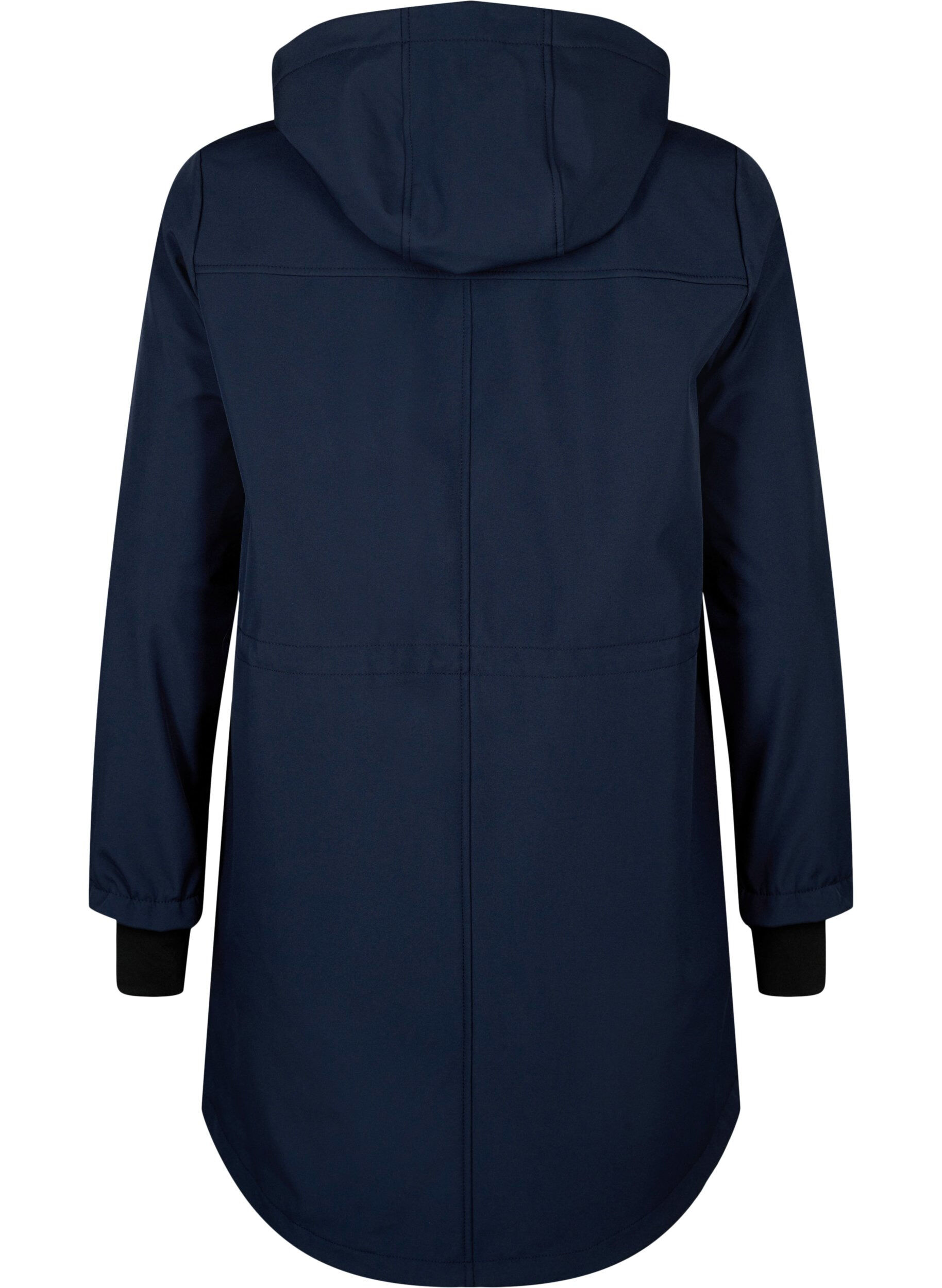 Zizzi Veste softshell avec capuche amovible, Bleu, Packshot image number 1