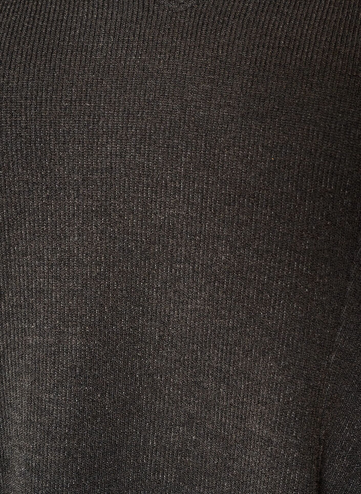 Blouse en jersey c&ocirc;tel&eacute; &agrave; coupe &eacute;vas&eacute;e, Noir, Packshot image number 2