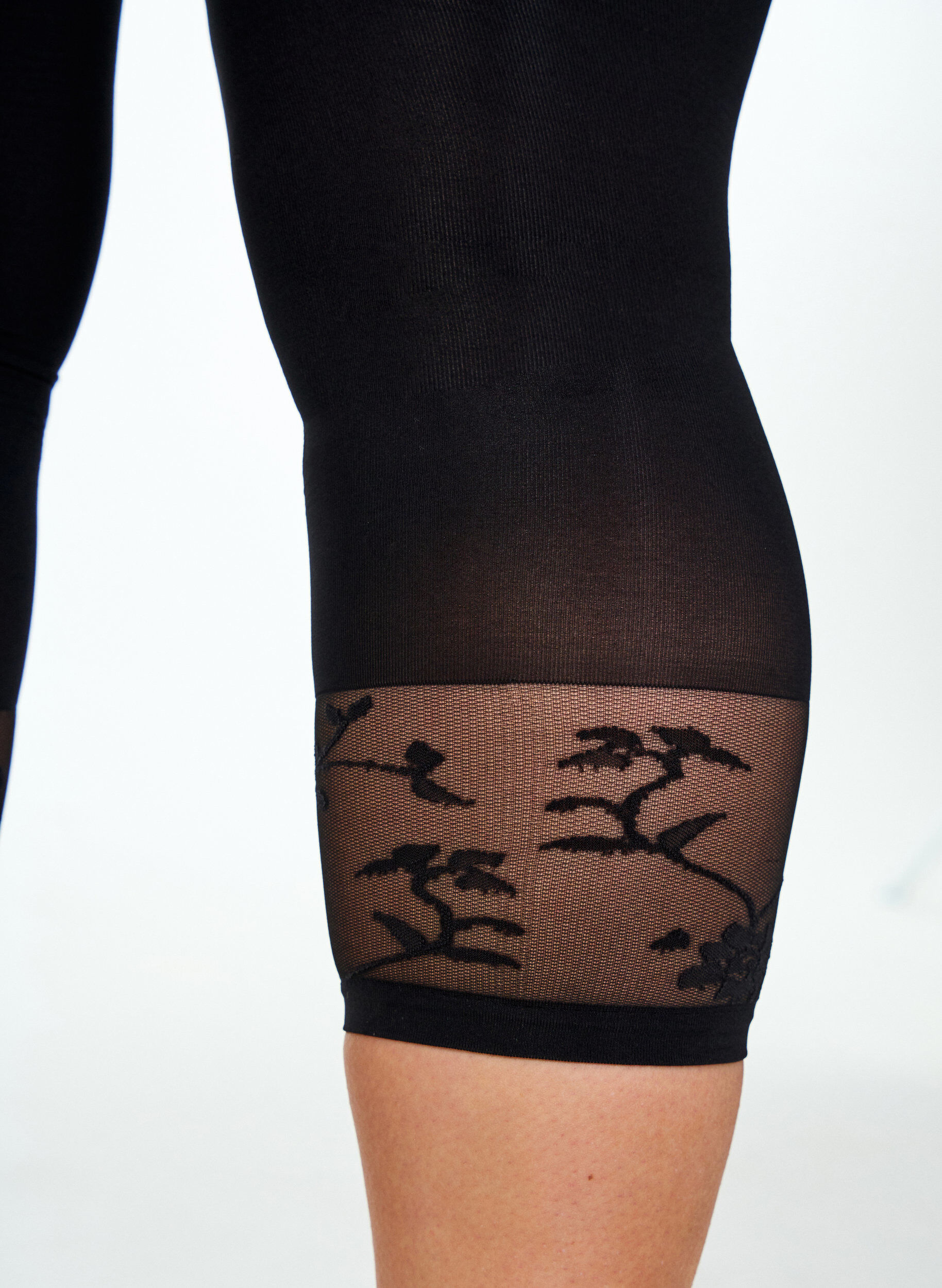Zizzi Collants 50&nbsp;deniers avec ourlet en dentelle, Noir, Packshot image number 3