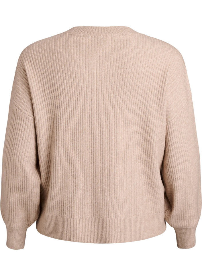 Cardigan en tricot c&ocirc;tel&eacute; avec boutons, Beige, Packshot image number 1