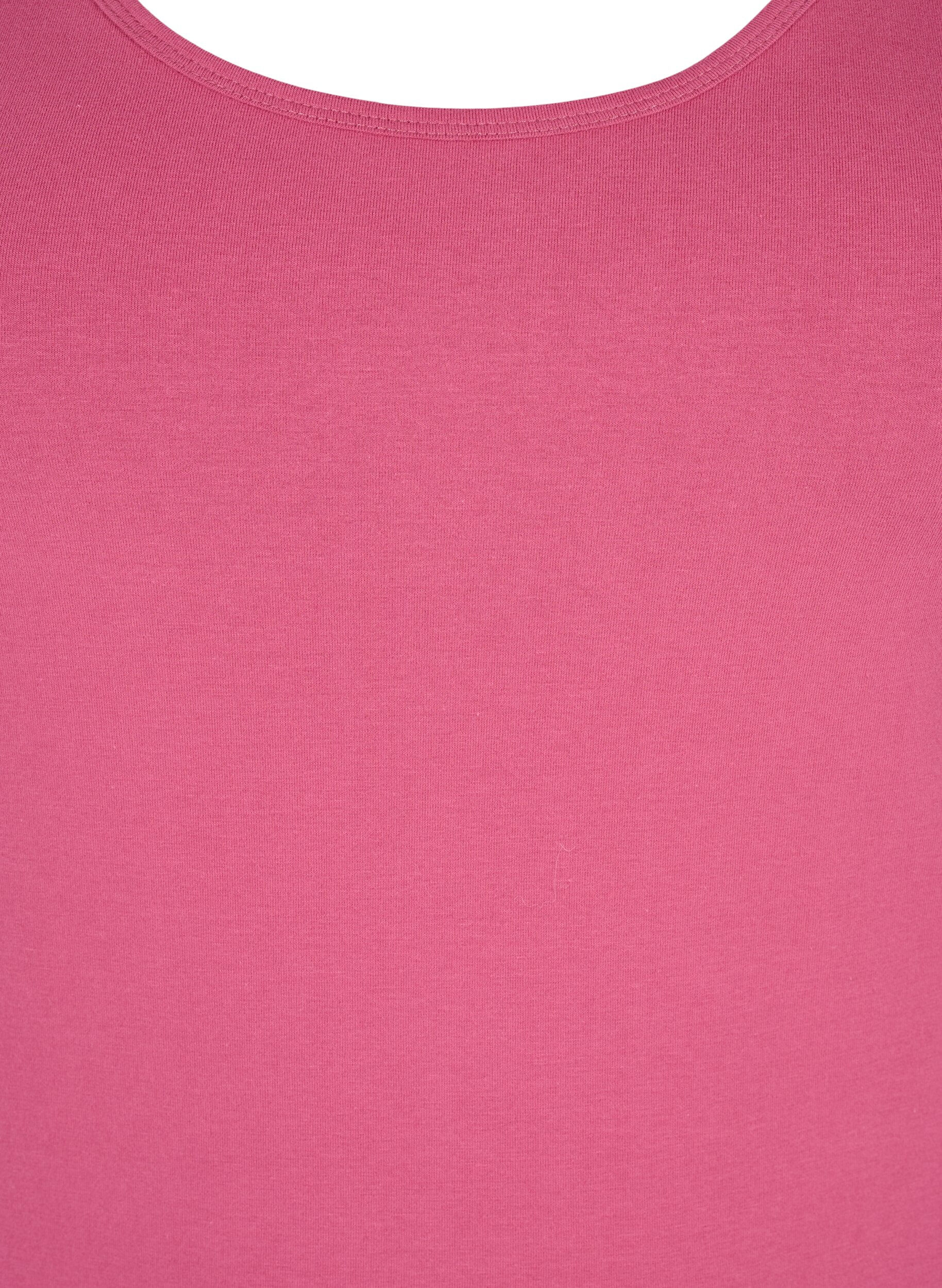 Zizzi Top basique de couleur unie en coton, Bordeaux, Packshot image number 2