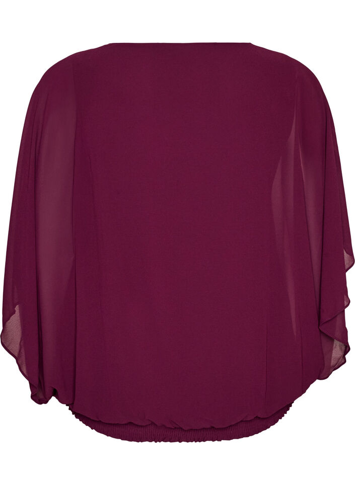Chiffonbluse mit Balloneffekt, Lila, Packshot image number 1