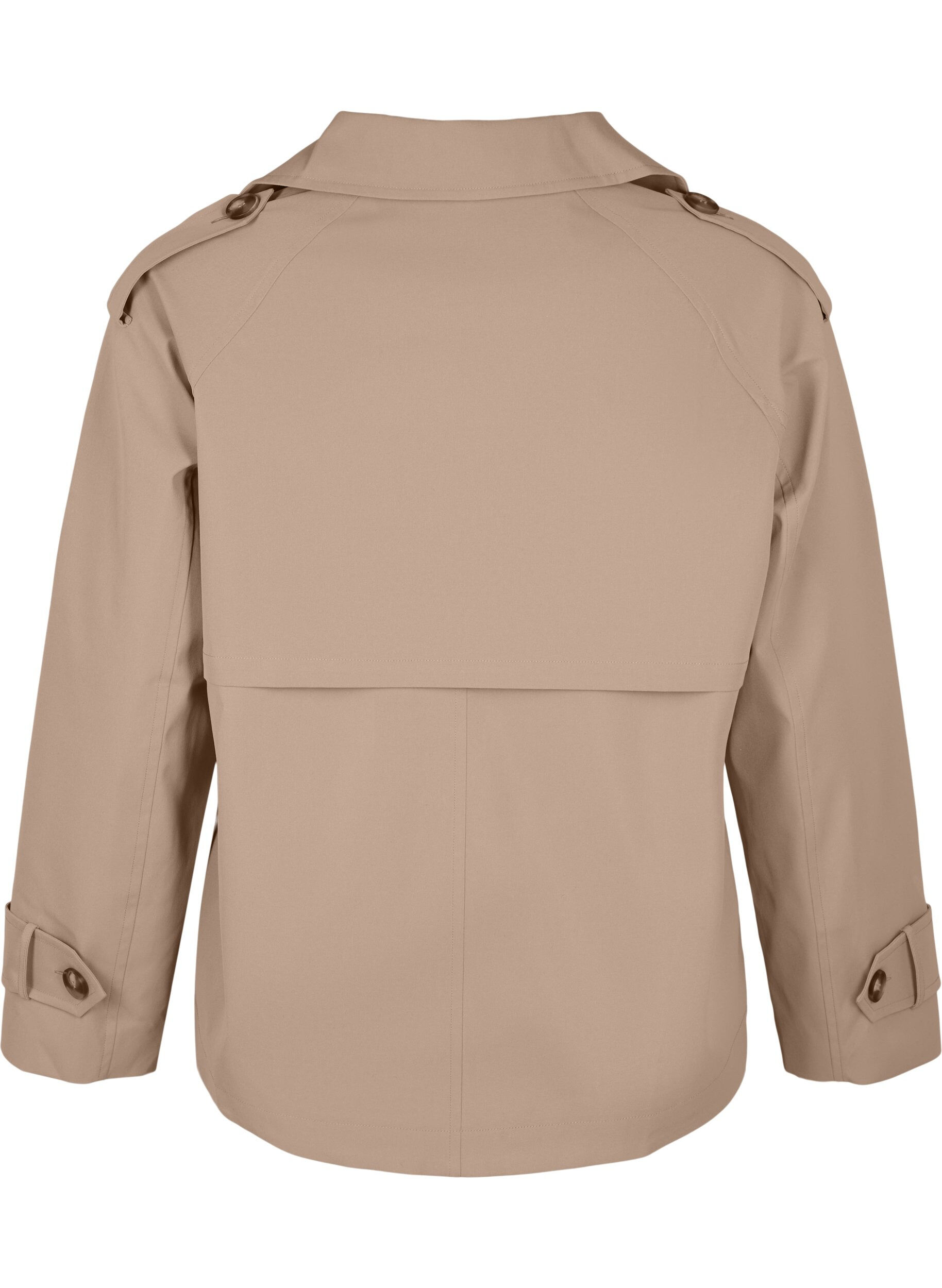 Zizzi Kurzer Trenchcoat mit klassischen Details, Grau, Packshot image number 1